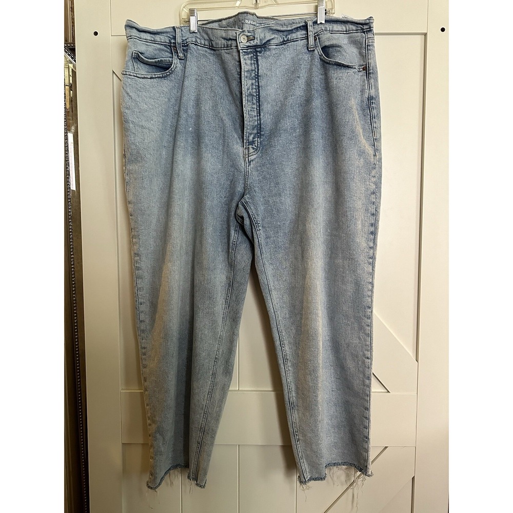 Old Navy Womens Extra High Rise‎ Sky-Hi Straight Jeans Plus Size 26 Button Fly